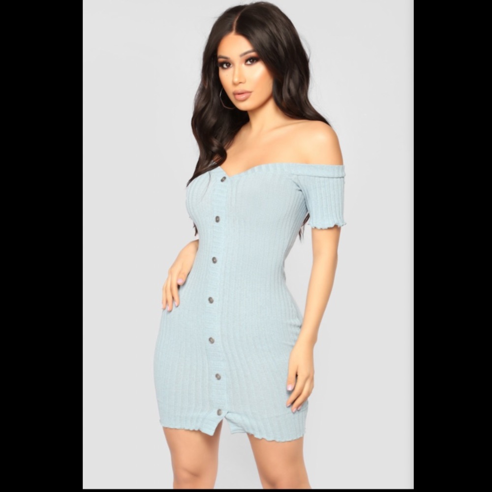 Fashion Nova Woman’s Dress Kylie Mini Baby Blue